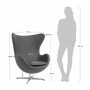 Дизайнерское кресло EGG CHAIR серый - 4